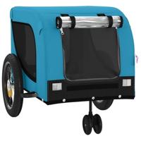 Hondenfietstrailer oxford stof en ijzer blauw en zwart - thumbnail