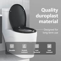 VidaXL Toiletzitting zwart 47 x 37 x 4 cm duroplast - thumbnail