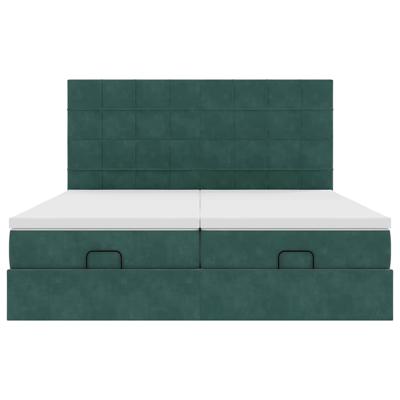 Ottoman bed met matrassen en LED's 180x200cm fluweel