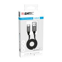 Emtec ECCHAT700MB USB-A/Micro-USB-kabel, collectie T700, voor smartphone en tablet, 120 cm platte kabel - thumbnail