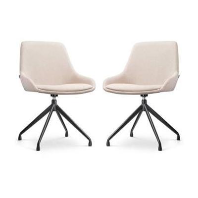 Nolon Nola-Isa Draaibare Eetkamerstoelen Beige - Zwart - 2x