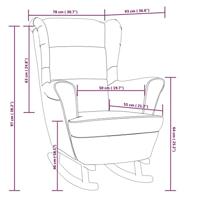 Schommelstoel met massief rubberwood poten fluweel wijnrood - thumbnail