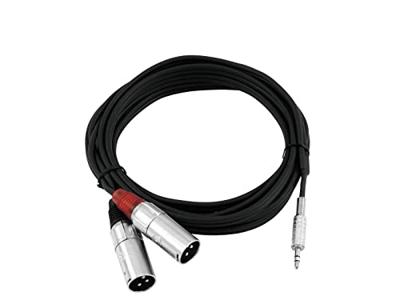 Omnitronic 30225158 XLR Adapterkabel [1x Jackplug male 3,5 mm - 2x XLR-stekker 3-polig] 1.50 m Zwart - thumbnail