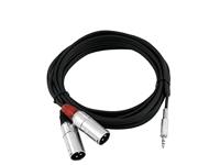OMNITRONIC Adapter Cable 3.5 Jack/2xXLR(M) 1.5m bk - thumbnail