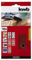kwb 817980 Schuurpapier Korrelgrootte (num) 40, 80, 240 (l x b) 186 mm x 93 mm 10 stuk(s) - thumbnail