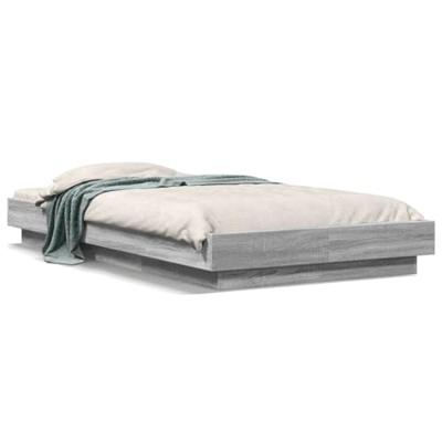 Bedframe bewerkt hout grijs sonoma eikenkleurig 90x190 cm