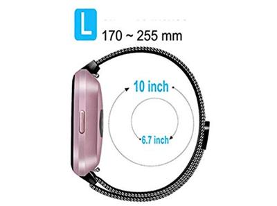Fitbit Versa 1 / 2 & Lite milanese bandje - Maat: Large - Zilver - thumbnail