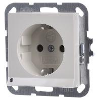 Gira stopcontact met witte LED verlichting kinderveilig creme - thumbnail