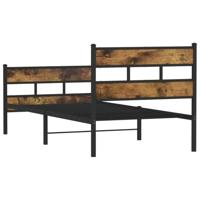Bedframe zonder matras metaal gerookt eikenkleurig 107x203 cm - thumbnail