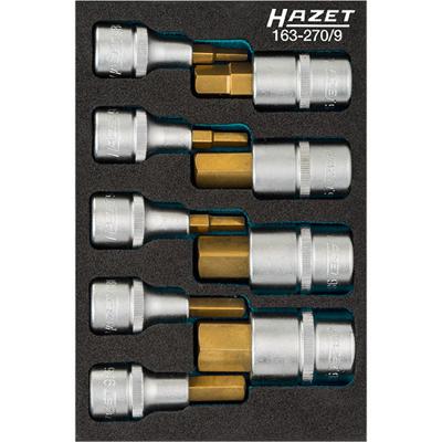 HAZET Dopsleutelbitset 163-270/9 - 1/2 inch (12,5 mm) vierkant hol - Binnen-zeskant-profiel - 9-delig - 5 - 19