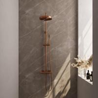 BRAUER Stripe Opbouw Thermostatische Regendouche - SET 01 - 25cm hoofddouche - staaf handdouche - doucheslang - koper geborsteld PVD 5-GK-348 - thumbnail