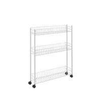 Metaltex Smalle Trolly met Wielen + 3 Etages 56x16x75.7 cm Wit - thumbnail