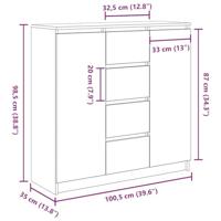 Dressoir met lades 100,5x35x98,5 cm spaanplaat artisanaal - thumbnail