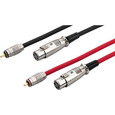 Monacor 0069060 Cinch / XLR Audio Verbindingskabel [1x Cinch-stekker - 1x XLR-bus] 1.5 m Rood/zwart