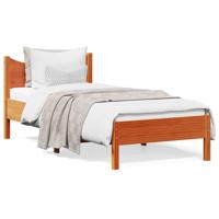 Bedframe massief grenenhout wasbruin 100x200 cm - thumbnail
