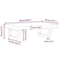 Badkamer wandschap staal en massief beukenhout - thumbnail