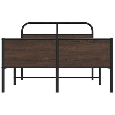 Bedframe zonder matras bewerkt hout bruin eikenkleur 120x200 cm Bedframe zonder matras bewerkt hout bruin eikenkleur 120x200 cm