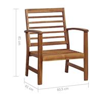 4-delige Loungeset massief acaciahout - thumbnail