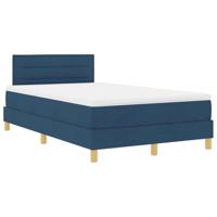 Boxspring bed met matras met hoofdeinde Blauw 120 x 200 cm Stof - thumbnail