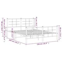 Bedframe met hoofd- en voeteneinde metaal zwart 150x200 cm - thumbnail