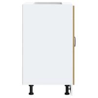 Spoelbakonderkast Lucca bewerkt hout artisanaal eikenkleur - thumbnail