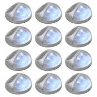 VidaXL Led-wandlampen solar rond zilver 12 st - thumbnail