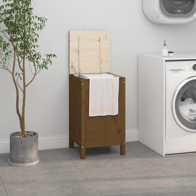 Wasmand 44x44x76 cm massief grenenhout honingbruin Wasmand 44x44x76 cm massief grenenhout honingbruin
