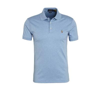 POLO Ralph Lauren gemêleerde slim fit polo lichtblauw POLO Ralph Lauren gemêleerde slim fit polo lichtblauw