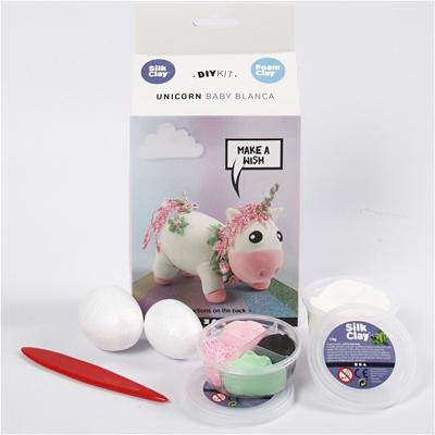 Silk Clay Funny friends, unicorn, roze, 1 doos