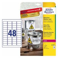 Avery-Zweckform L4778-8 45.7 x 21.2 mm Polyester folie Wit 384 stuk(s) Permanent hechtend Weerbestendige etiketten - thumbnail