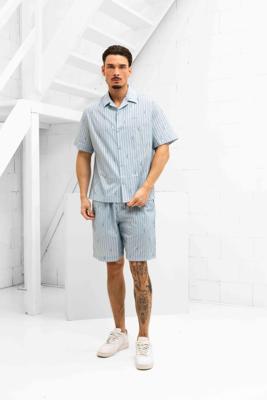 Lacoste Krokodilprint Zomerset Heren Lichtblauw Zwart - Maat S - Kleur: LichtblauwZwart | Soccerfanshop