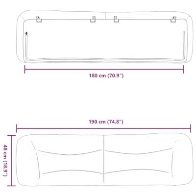 Hoofdbordkussen 180 cm stof lichtgrijs