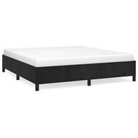 Bedframe zonder matras 160x200 cm fluweel zwart - thumbnail