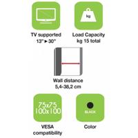 Techly ICA-LCD 923B 30 Zwart flat panel muur steun - thumbnail