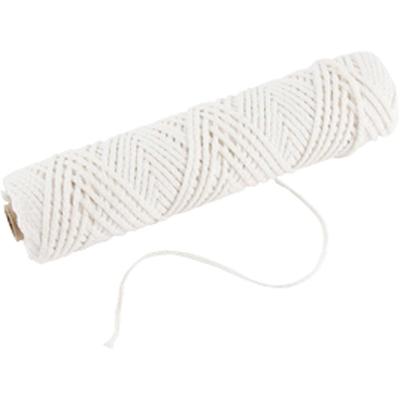 Creativ Company Lont, geschikt voor dompelkaarsen (dia. 30 mm) en gegoten kaarsen (dia. 80-100 mm) , b: 2 mm, 100 gr, 50 m/ 1 rol