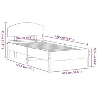 Bedframe zonder matras massief grenenhout wit 90x190 cm - thumbnail
