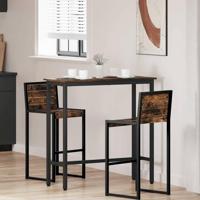 Tafel Gerookt eiken 100 x 40 x 90,5 cm Engineered hout en staal - thumbnail