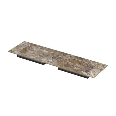 INK Post Wastafel keramische slab envelop bak dubbel 2 kraangaten 160x45x1 Earth glossy INK Post Wastafel keramische slab envelop bak dubbel 2 kraangaten 160x45x1 Earth glossy