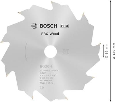 Bosch Accessoires Cirkelzaagblad Standard for Wood Speed 130 x 16 x 2,2 mm, 9 1st - 2608640774