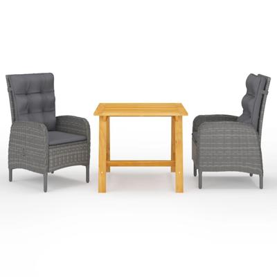 3-delige Tuinset grijs