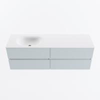 MONDIAZ VICA 150cm badmeubel onderkast Clay 4 lades. Wastafel MOON links 1 kraangat, kleur Talc. - thumbnail
