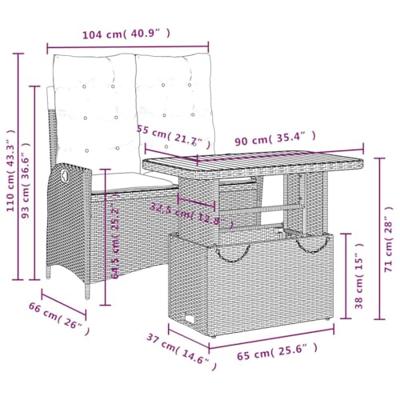 2-delige Tuinset met kussens poly rattan beige 2-delige Tuinset met kussens poly rattan beige