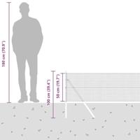 VidaXL Afrasteringspaal zilver 10 x 0,5 m (16 x 16 mm gaas) staal - thumbnail