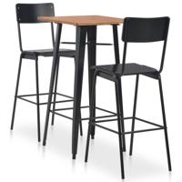 3-delige Barset staal zwart - thumbnail