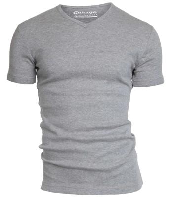 Garage T-Shirt V-neck semi bodyfit light grey (art 0302)