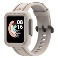By Qubix - Siliconen sportband met case - Beige - Xiaomi Redmi Watch 2 (Lite) - thumbnail