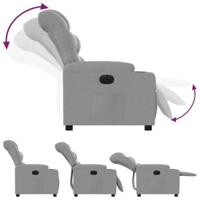 Fauteuil elektrisch verstelbaar stof lichtgrijs - thumbnail