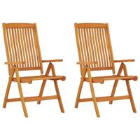 Tuinstoelen 2 st inklapbaar massief eucalyptushout - thumbnail