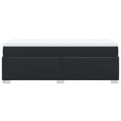 Boxspring met matras kunstleer zwart 100x200 cm - thumbnail
