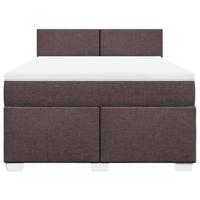 Boxspring met matras stof donkerbruin 140x200 cm - thumbnail